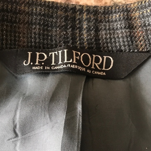 Samuelsohn blazer Sz 46 tall long Italian 120’s wool grey brown checks - Picture 5 of 6